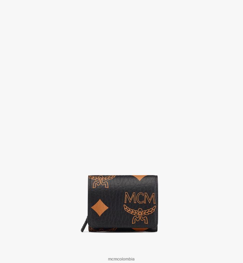 mujer negro cartera triple de maxi visetos ASD34332 MCM bolsas