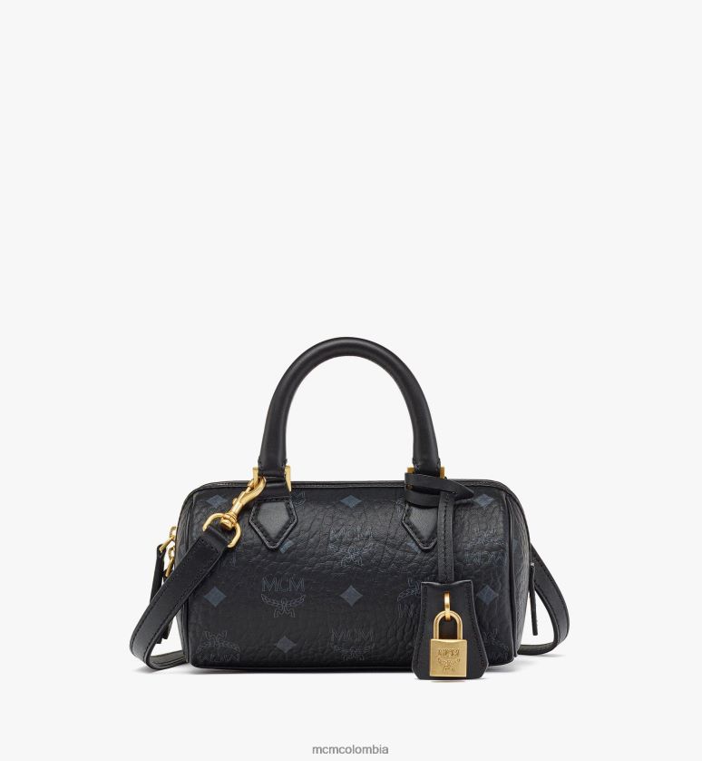 mujer negro bolso ella boston en visetos ASD34182 MCM bolsas