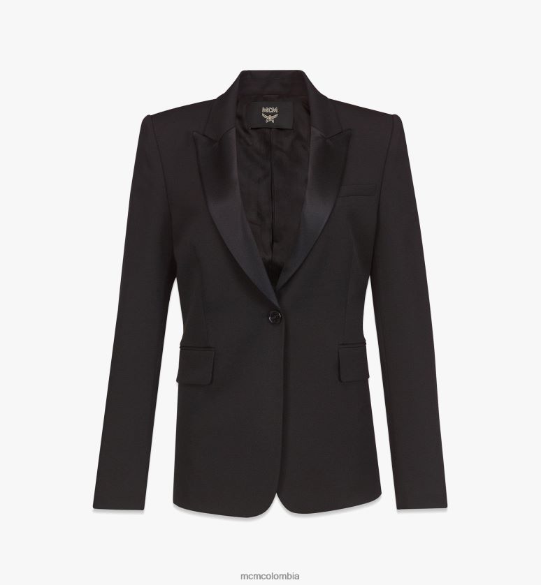 mujer negro blazer power de lana ASD34611 MCM ropa